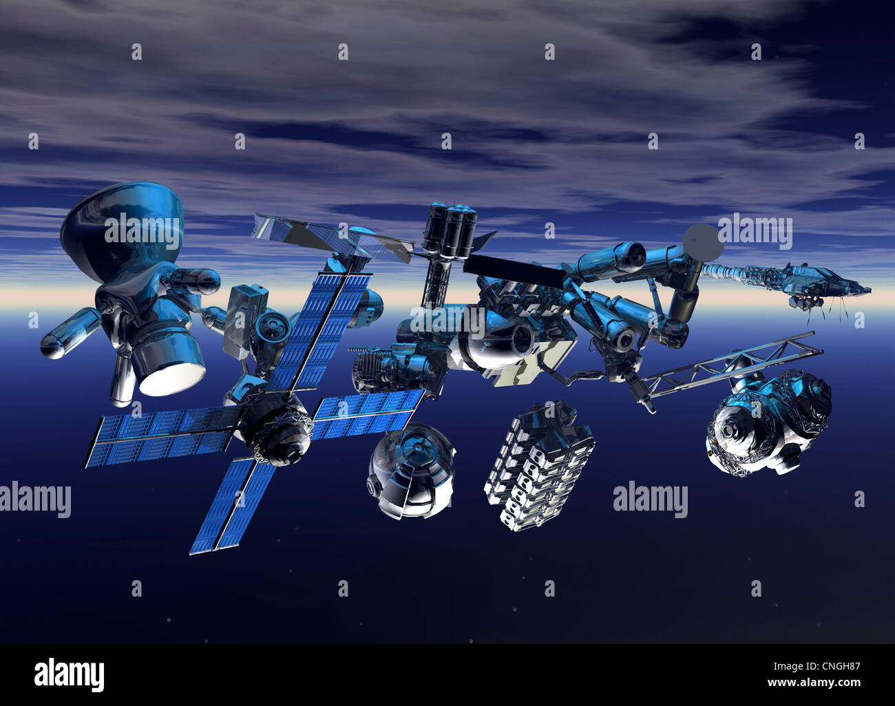 Space junk  artwork Stock Photo