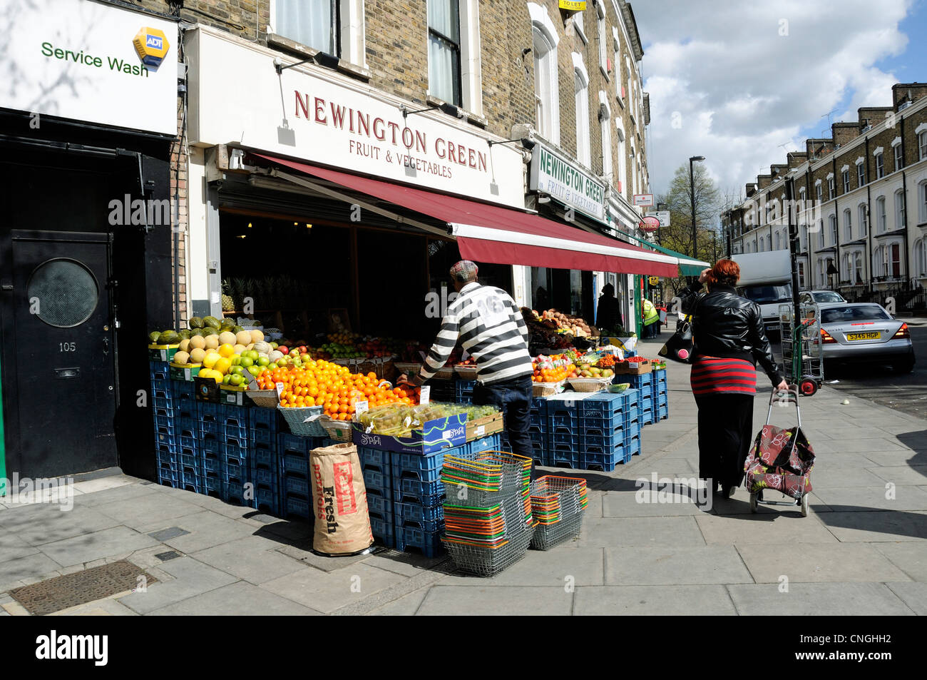 Newington Green fruit and vegetables shop, London Borough of Islington
