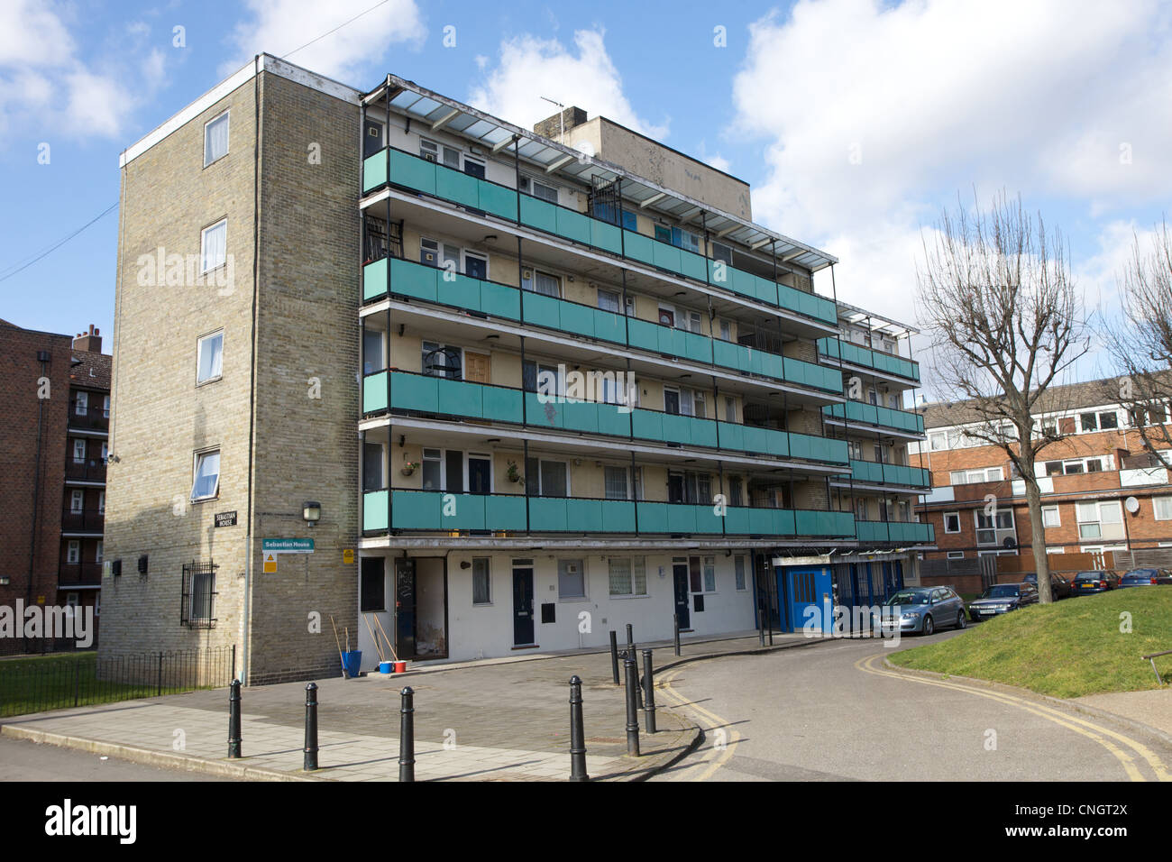 Social housing block  in east London, UK Stock Photo