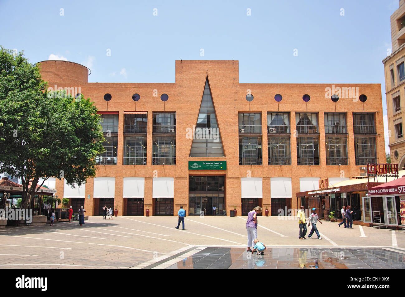 Sandton Library, Nelson Mandela Square, CBD, Sandton, Johannesburg, Gauteng Province, Republic of South Africa Stock Photo