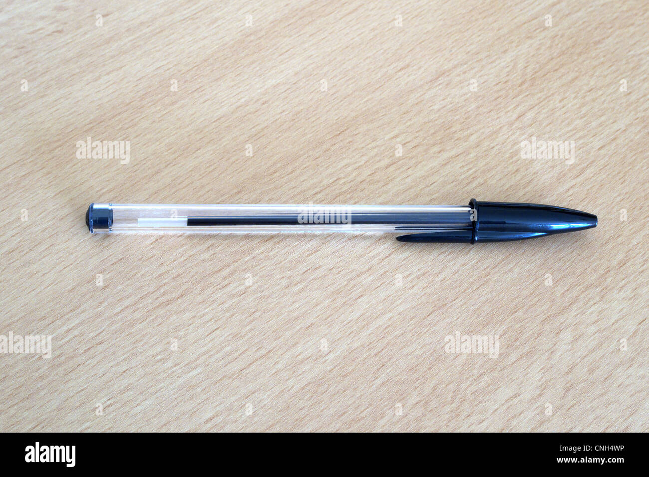 A Black Bic Biro Pen Stock Photo