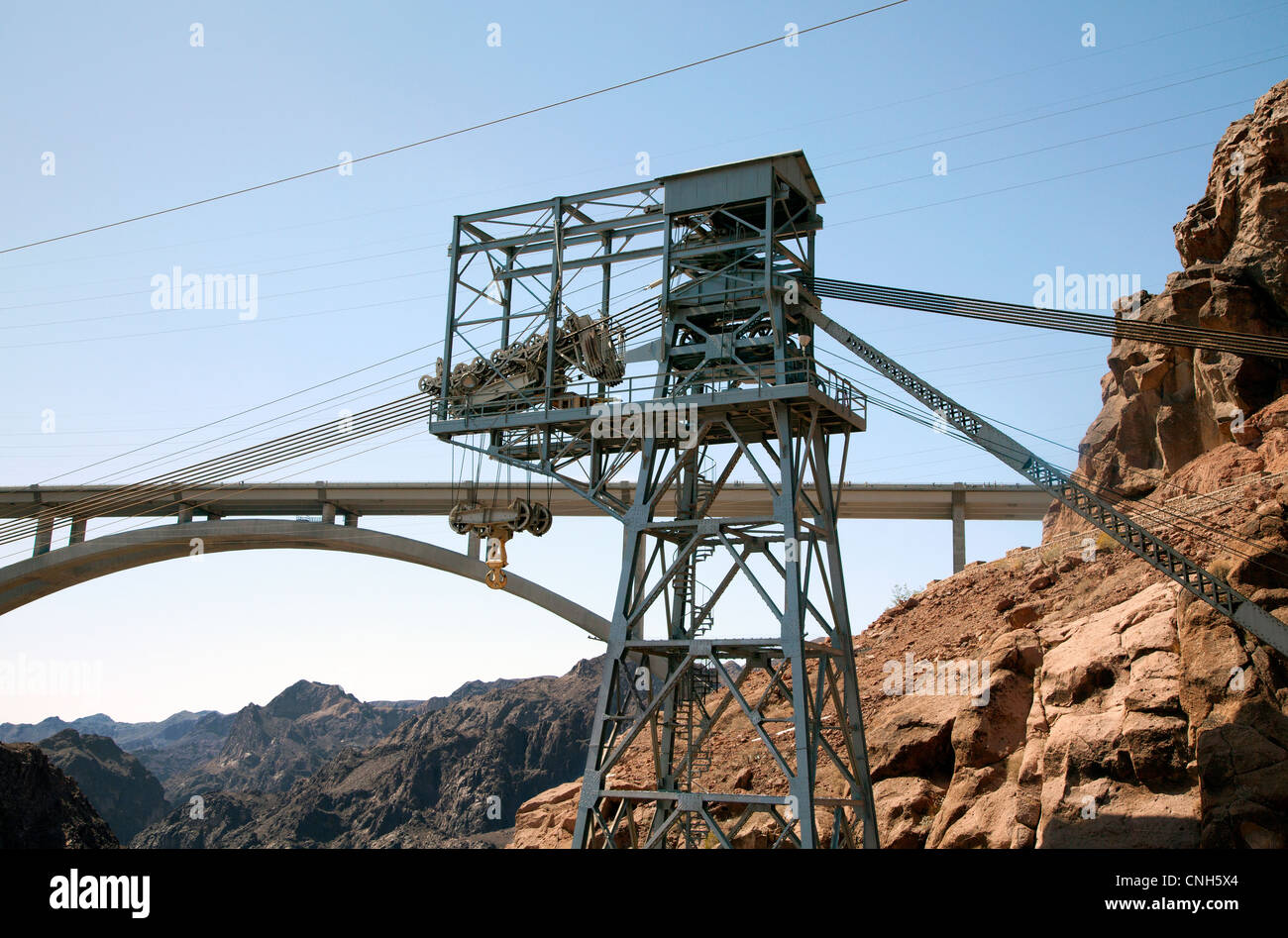 March, 2012. O'CallaghanTillman bridge and Hoover dam suspension crane