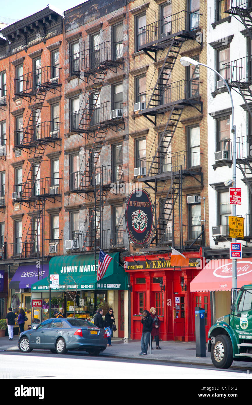 Third Ave, upper east side neighborhood in Manhattan, NYC. Stock Photo