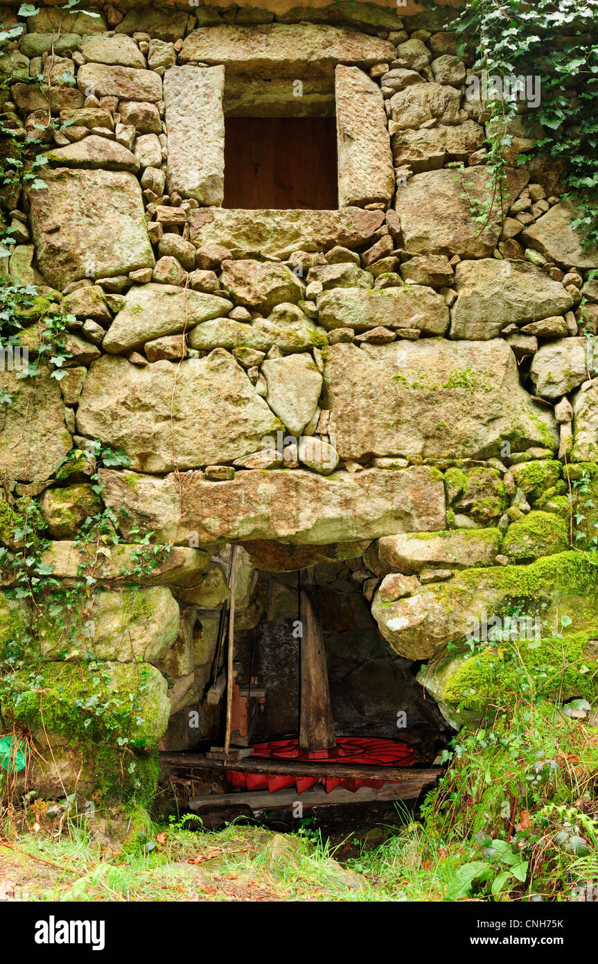Ancient watermill in Rio da Fraga, Moaña, Pontevedra, Galicia, Spain. Stock Photo