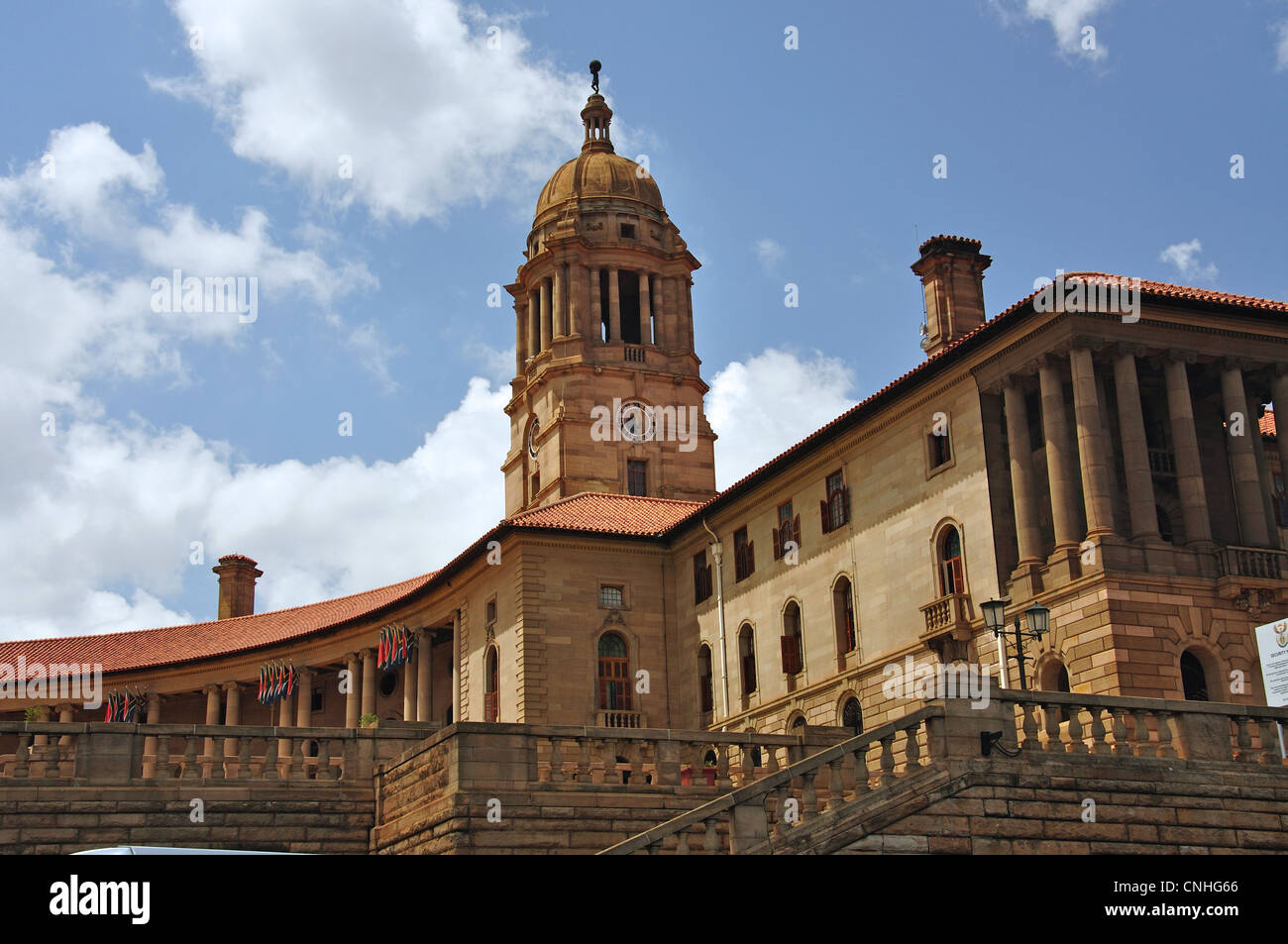 The eastern wing of The Union Buildings, Meintjieskop, Pretoria, Gauteng Province, Republic of South Africa Stock Photo