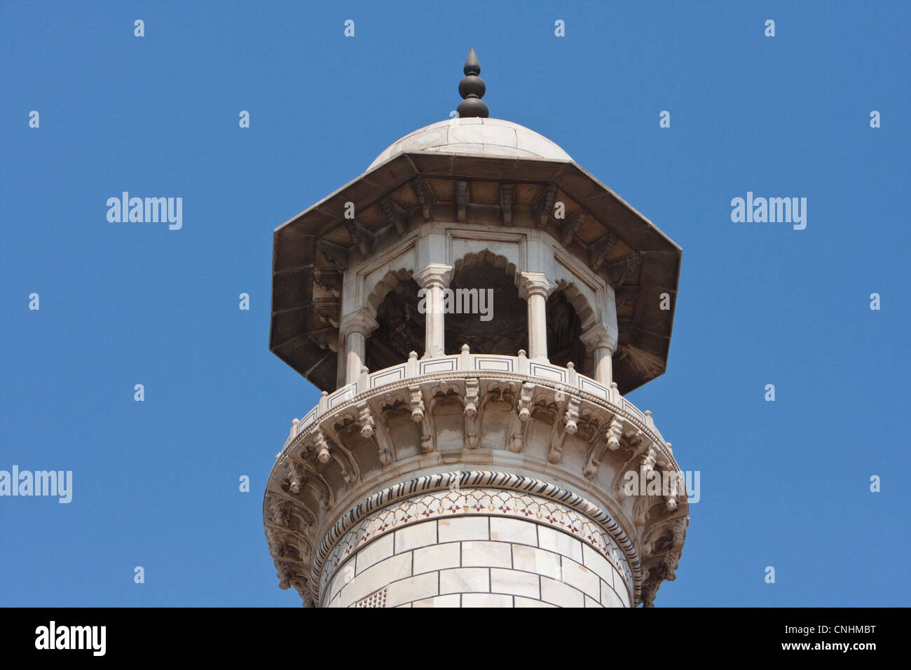 Agra, India. Taj Mahal. Top of Minaret. Stock Photo