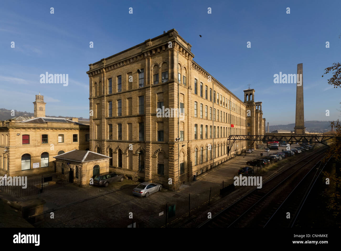 Salts Mill, in the UNESCO World Heritage Site of Saltaire, West Yorkshire. Stock Photo