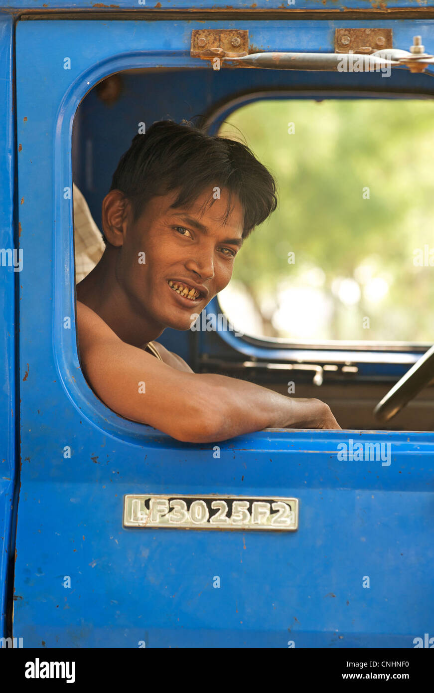 Portrait of Burmese truck driver. Bagan, Burma. Myanmar Stock Photo - Alamy