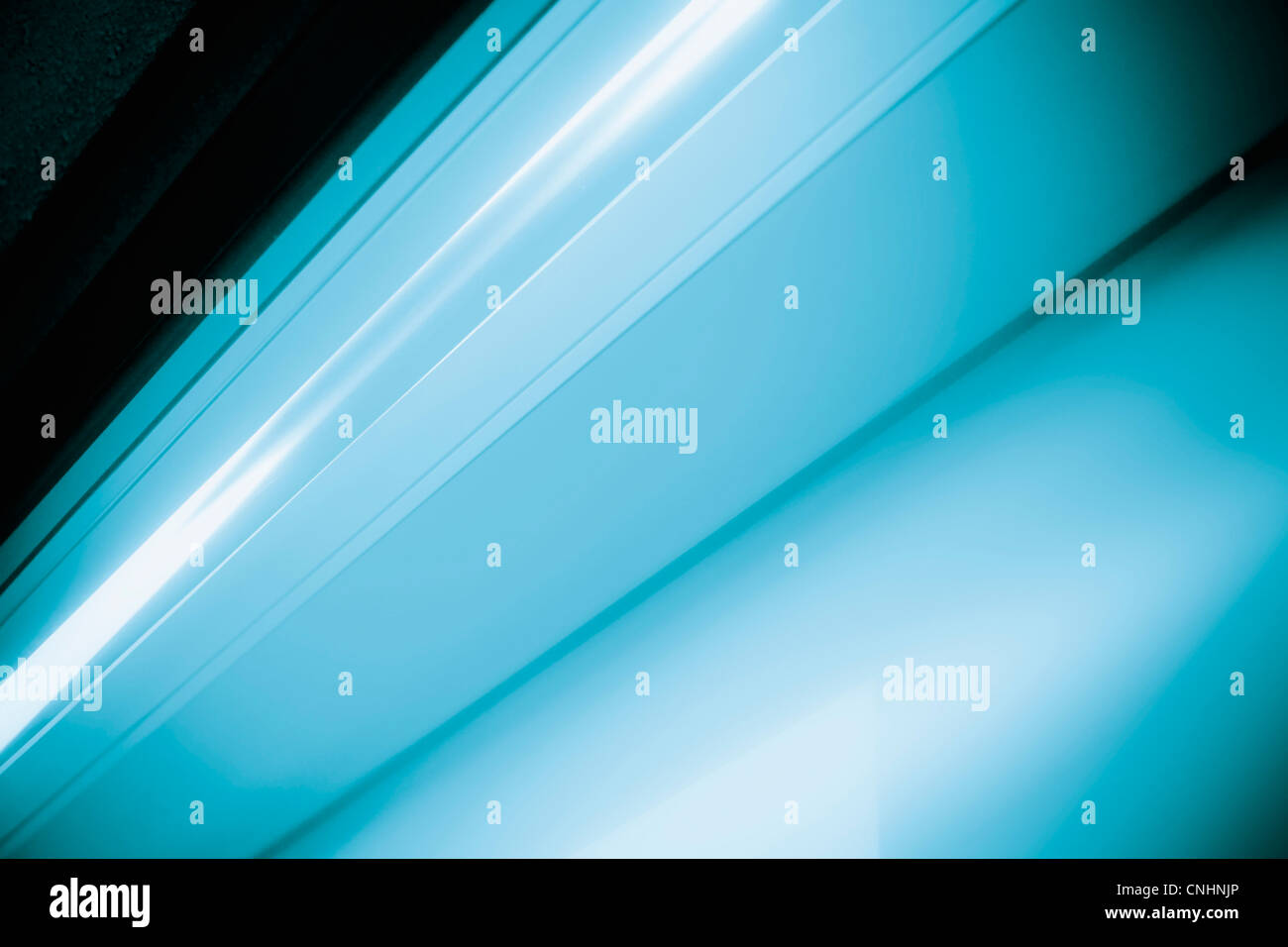Close-up abstract of slanted blue shape Stock Photo