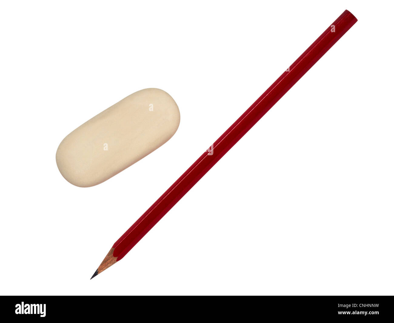 Eraser and pencil Stock Photo