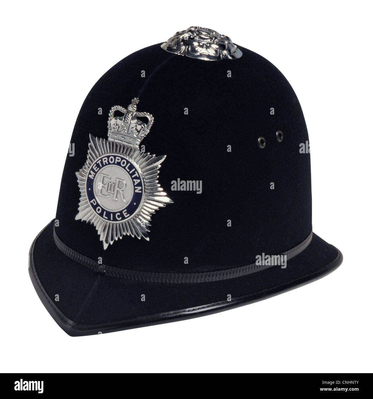 Policeman's helmet in England Stock Photo