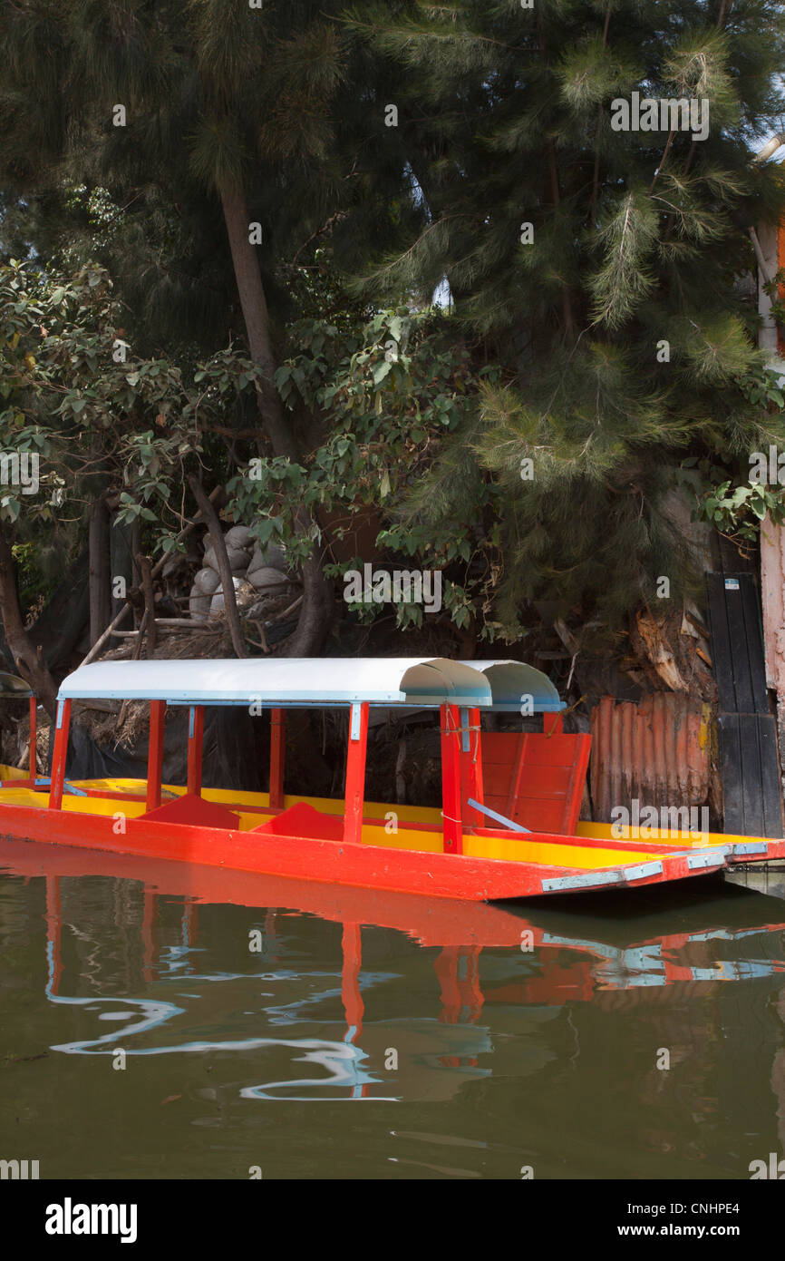 Two Trajinera boats, a gondola type Mexican tour boat Stock Photo