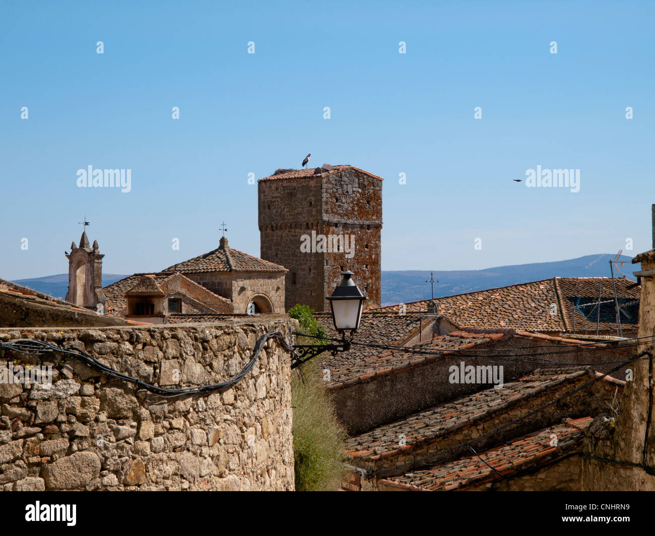 View of the old city area in Trujillo (Cáceres, Spain) Stock Photo