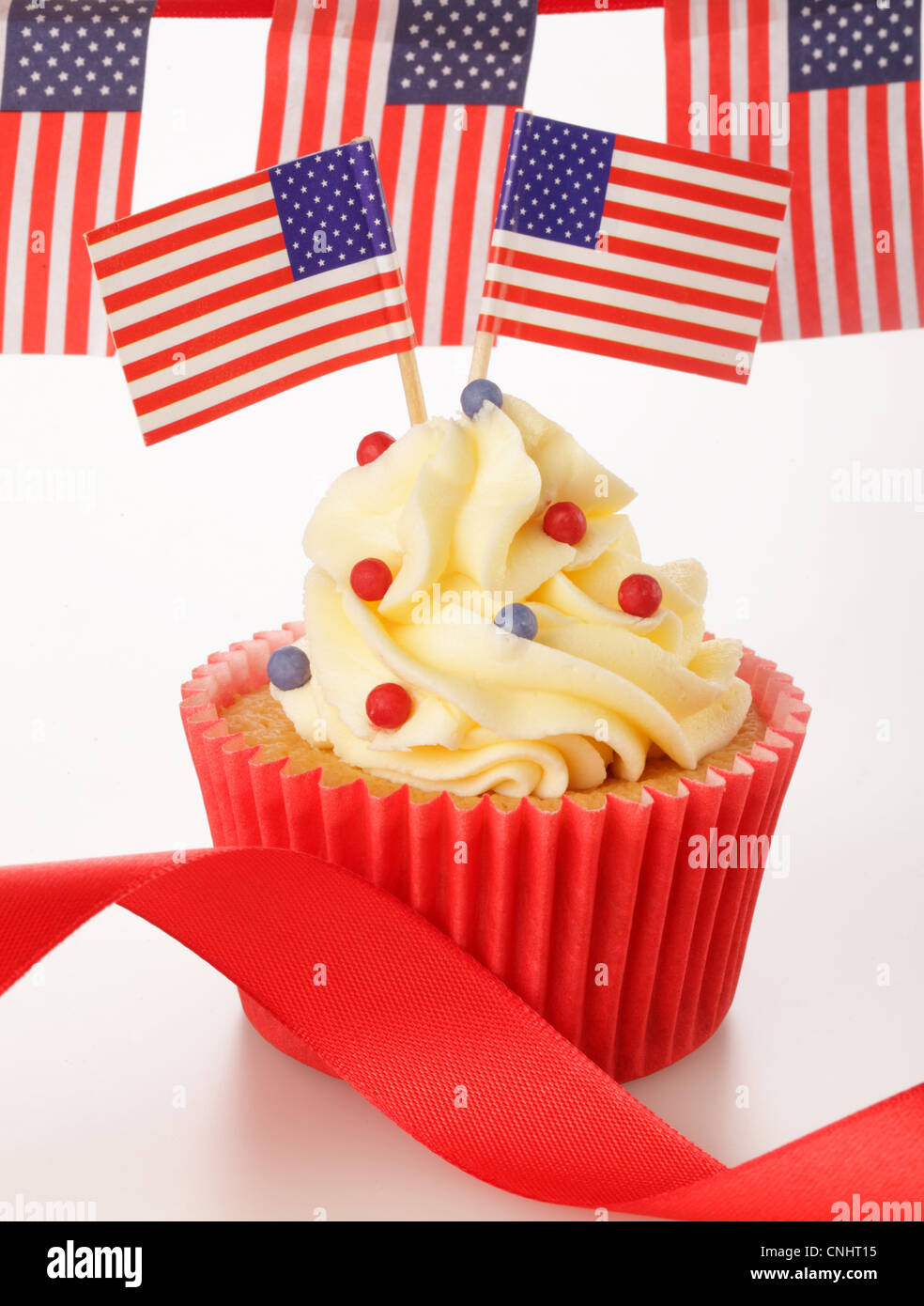 AMERICAN CELEBRATION CUPCAKE Stock Photo