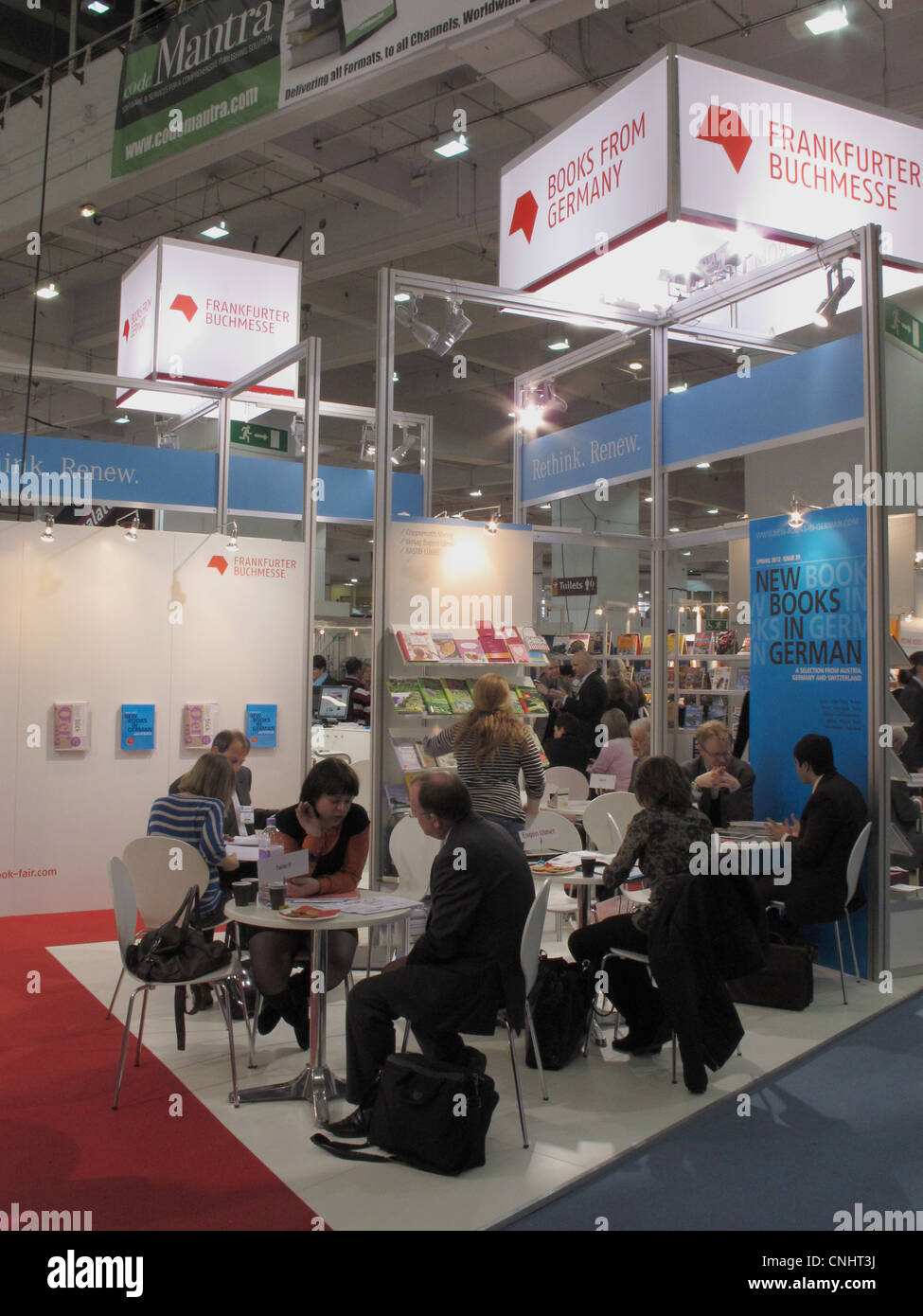 German and Frankfurt Buchmesse pavilion at the 2012 London International Book Fair, UK Stock Photo