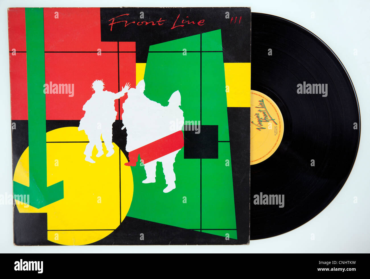 Cover of vinyl compilation album ' The Front Line III' released 1979 on Virgin Records Stock Photo