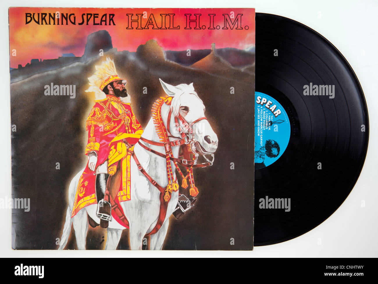 Cover of vinyl album 'Hail H.I.M' by Burning Spear released 1980 on Tammi Records Stock Photo