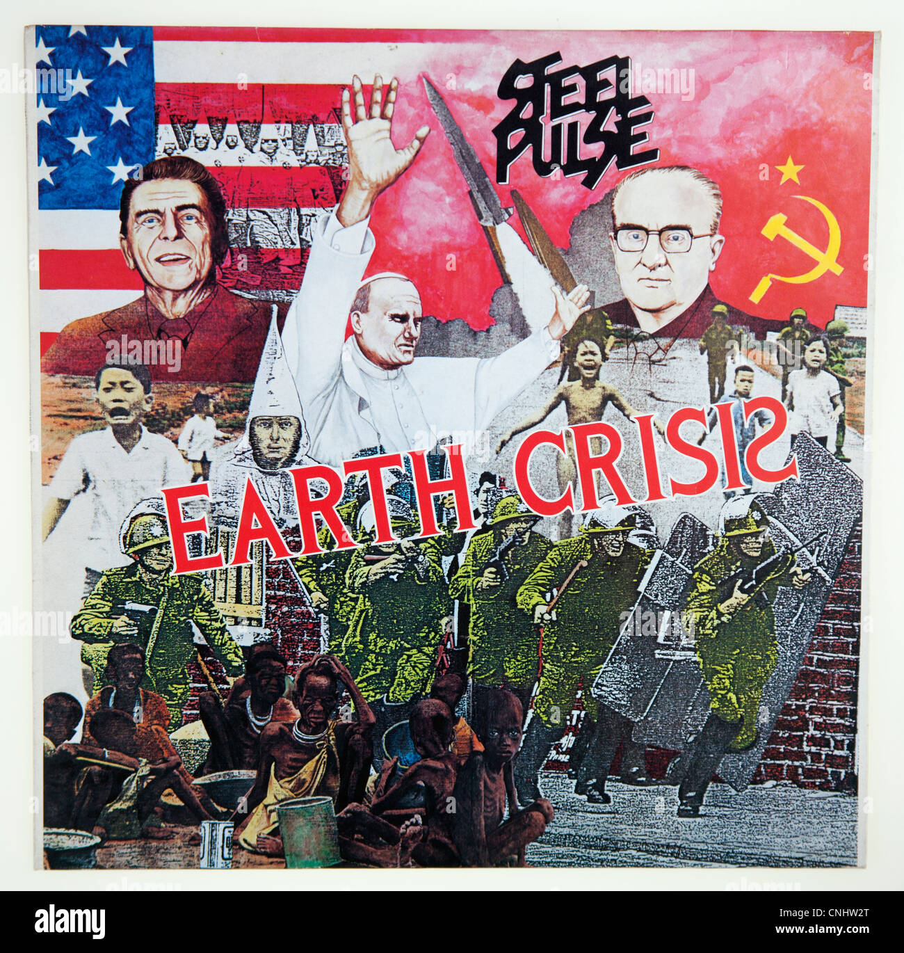 Cover of vinyl album 'Earth Crisis' by Steel Pulse released 1984 Stock Photo