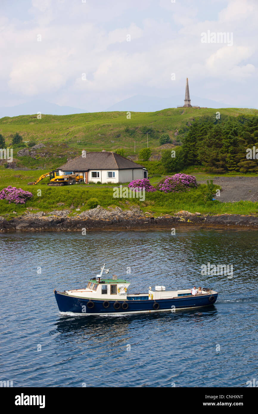 View of Oban's surrounding islands from a ferry boat in Oban, Scotland Stock Photo
