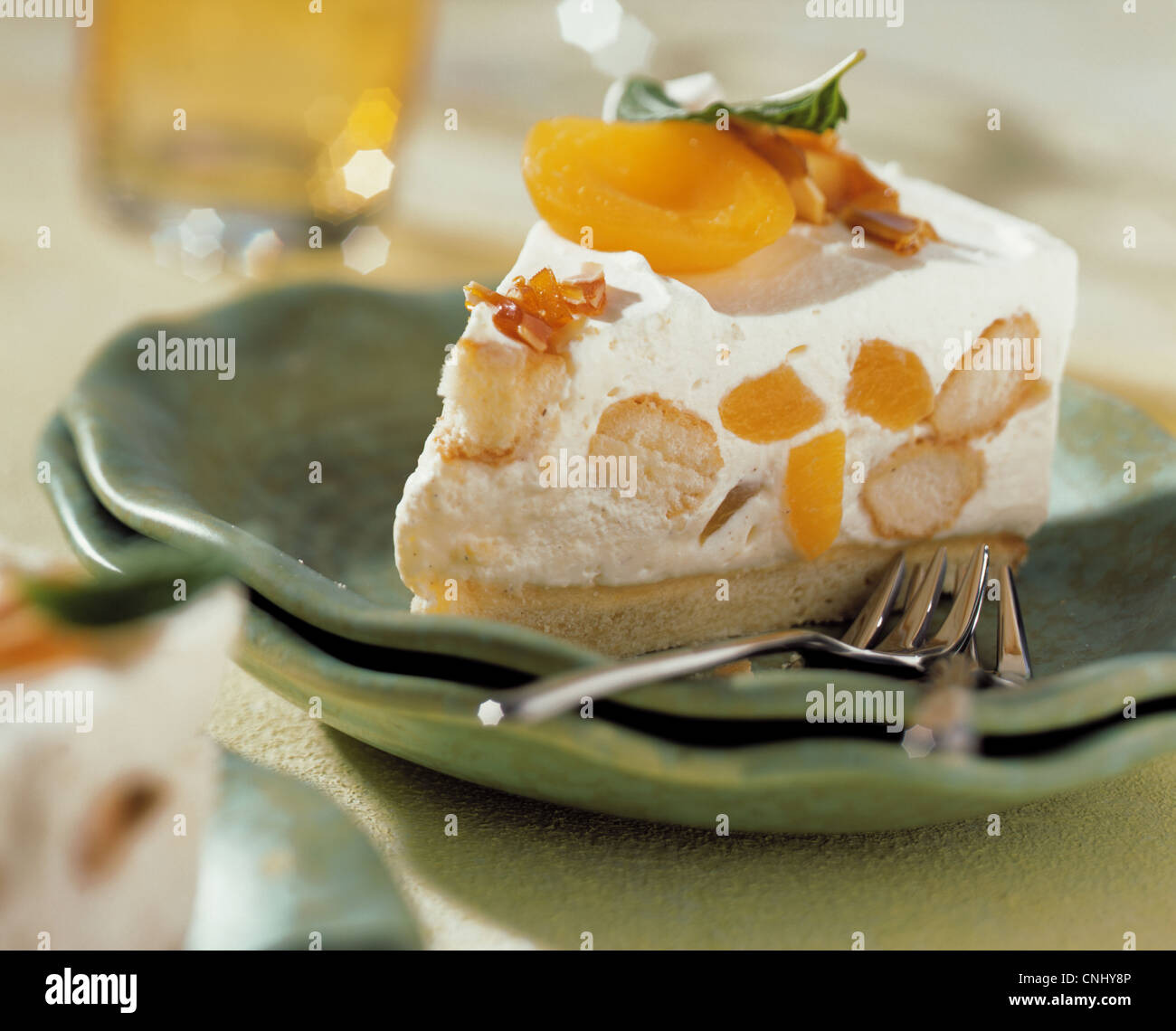 Spanish brandy cake with apricots Stock Photo Alamy