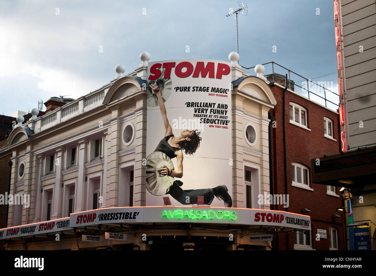 Ambassadors theatre showing 'Stomp', Covent Garden, London, UK Stock Photo