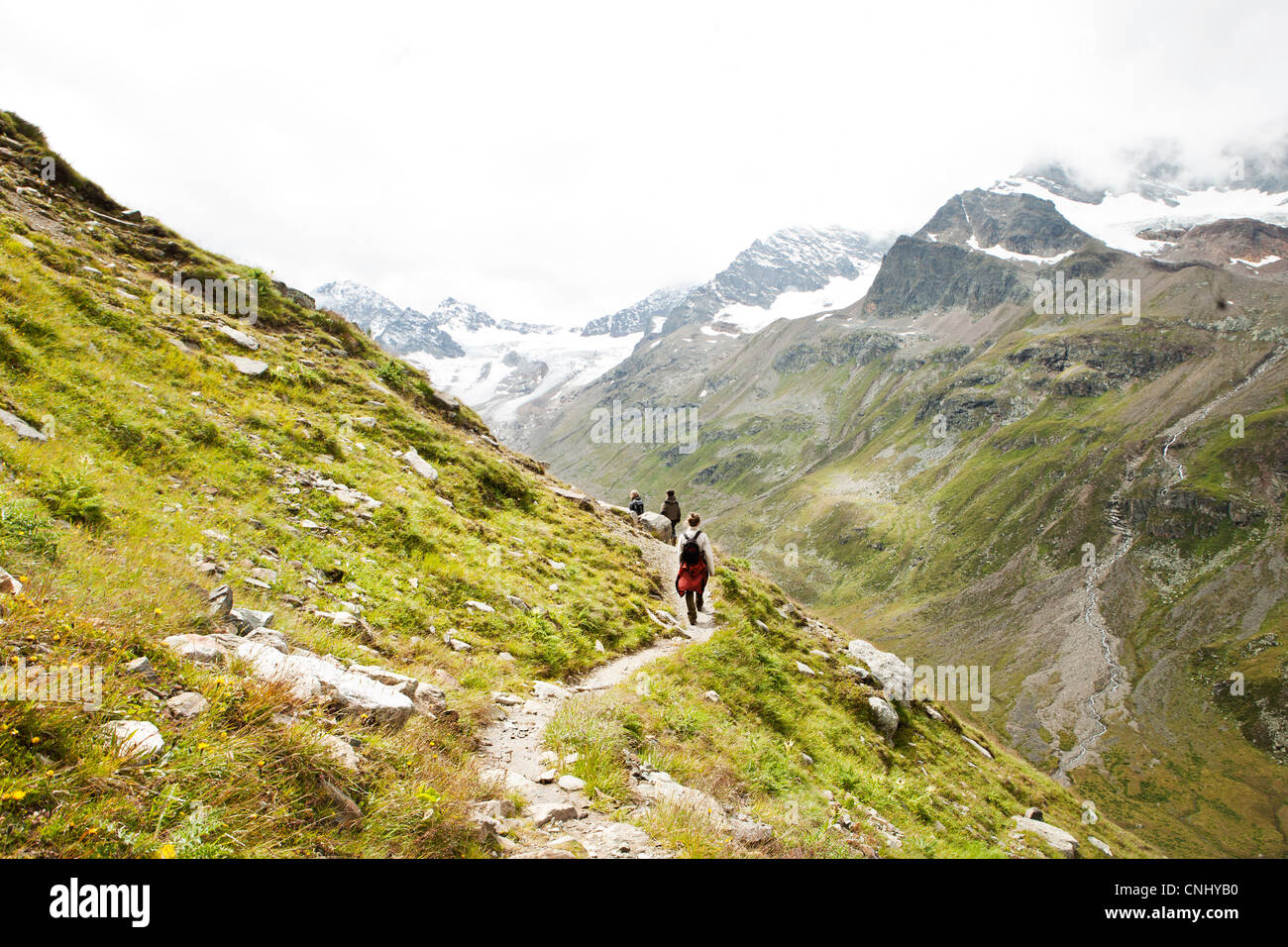 Family hiking in Alps, Tirol, Austria Stock Photo - Alamy