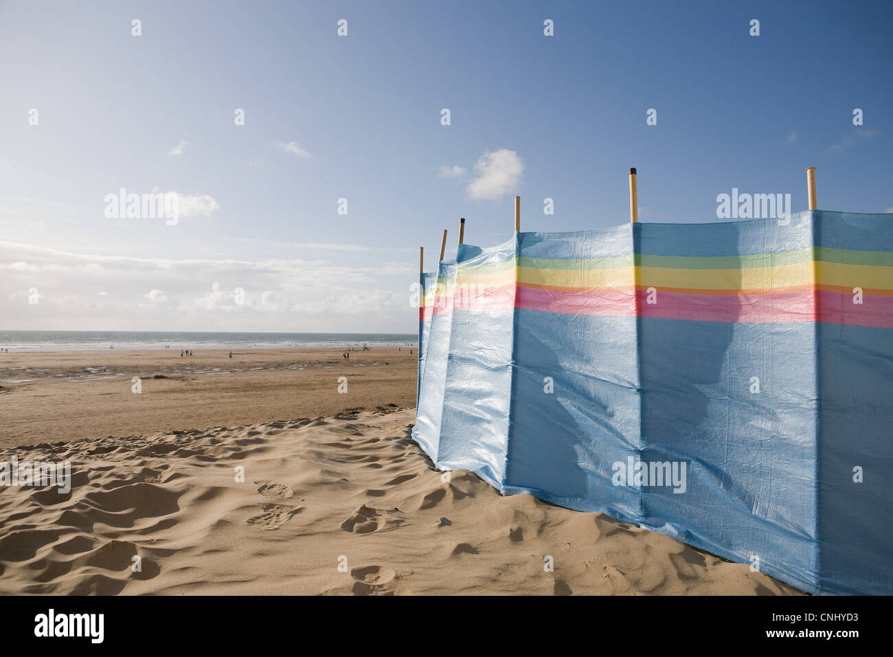 Windbreak on beach Stock Photo Alamy