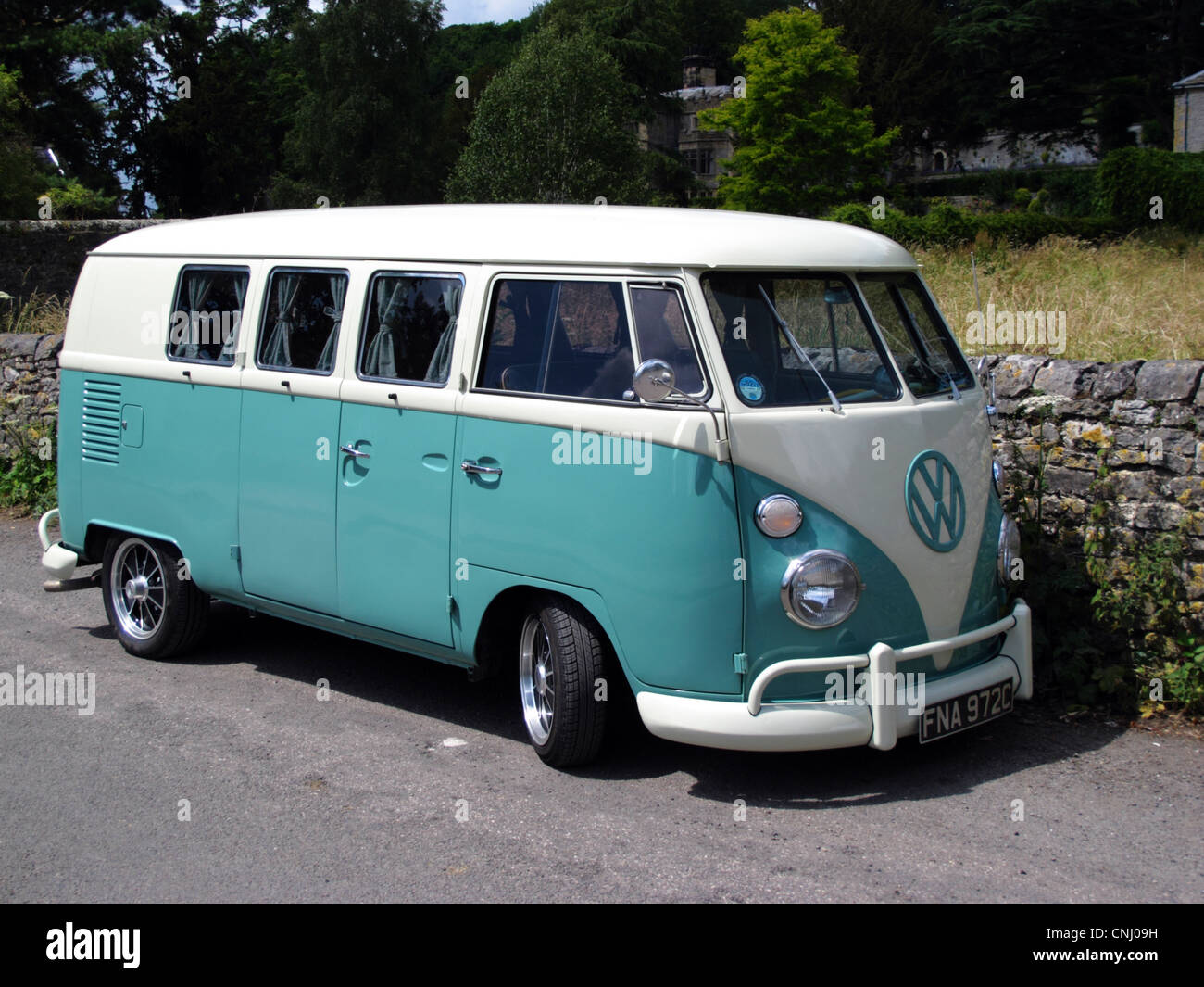 VW Camper van a dual purpose vehicle that allows semi camping and passenger car Derbyshire England Stock Photo