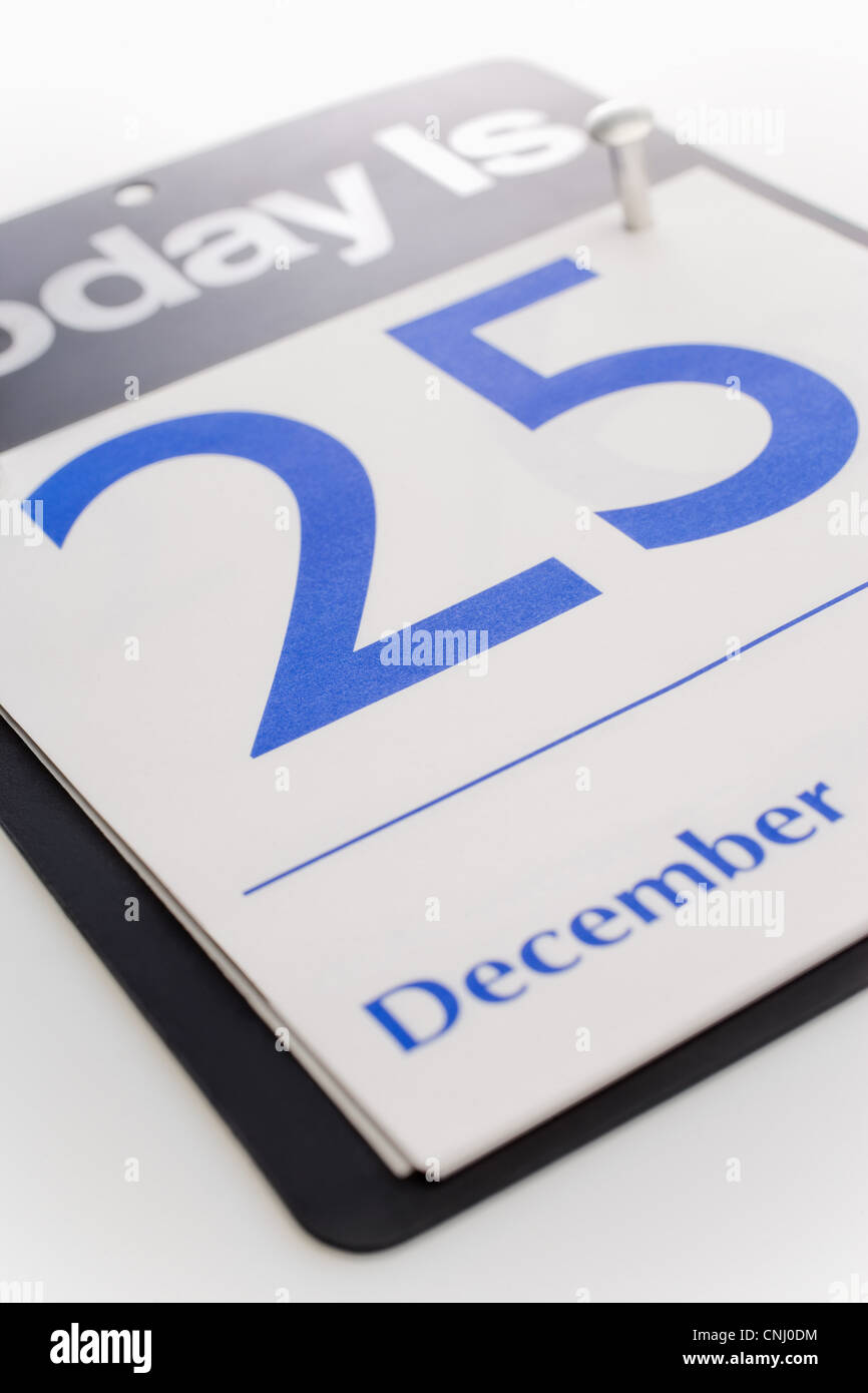 December 25th calendar date Stock Photo