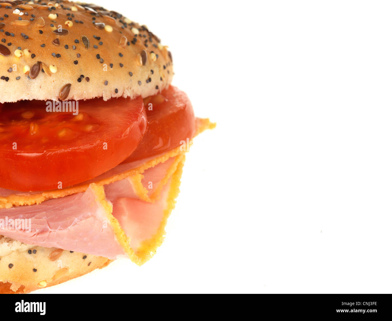 Ham and Tomato Bread Roll Stock Photo Alamy