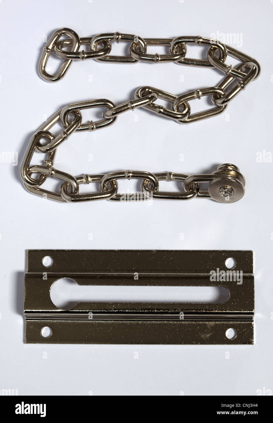 Door Chain Lock Stock Photo Alamy