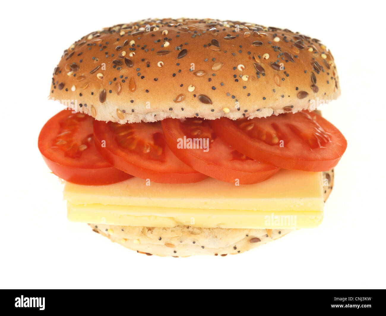 Cheese and Tomato Brown Bread Roll Stock Photo Alamy