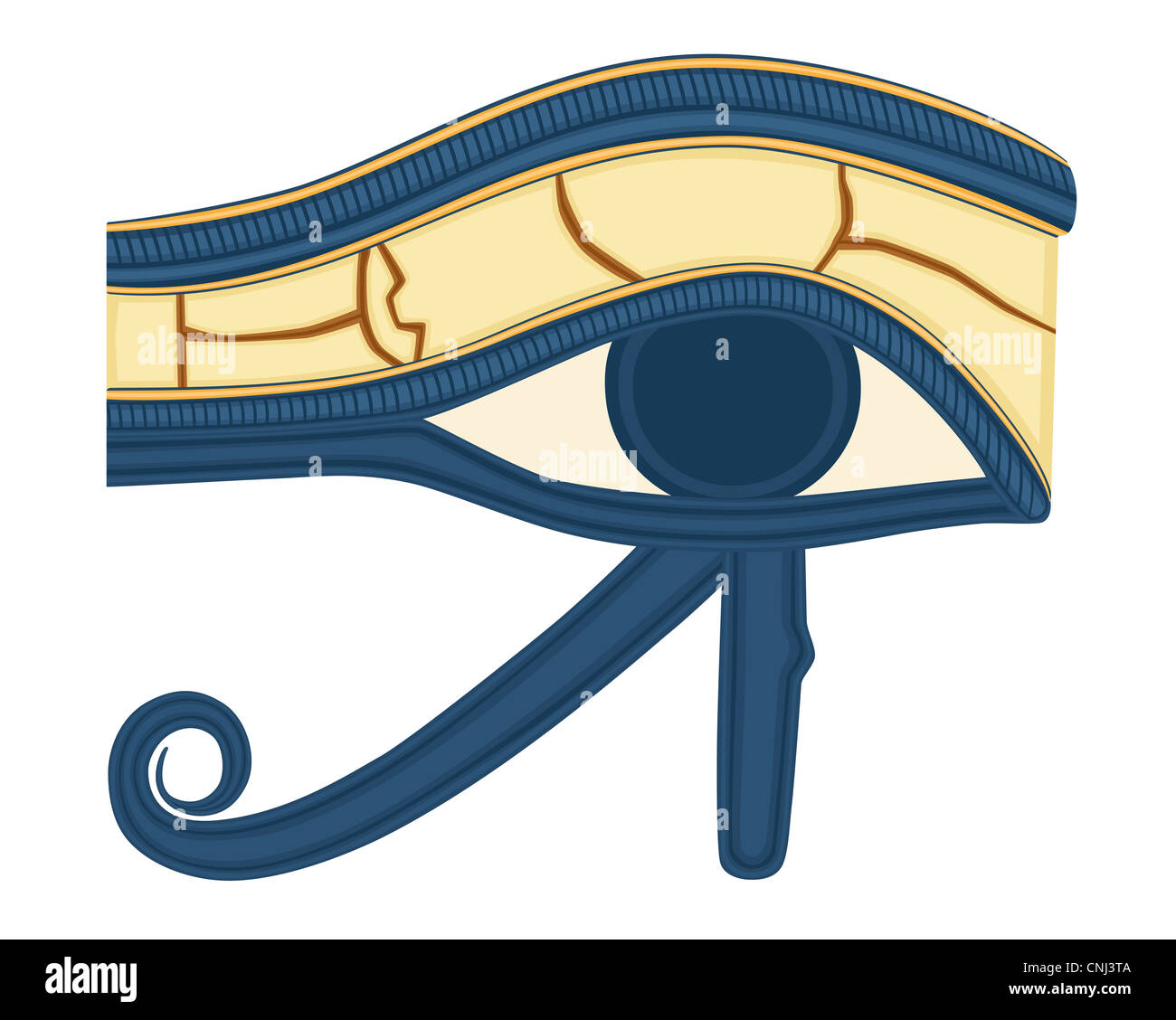 The Eye of Horus (Eye of Ra, Wadjet) believed by ancient Egyptians to have healing and protective powers. Stock Photo