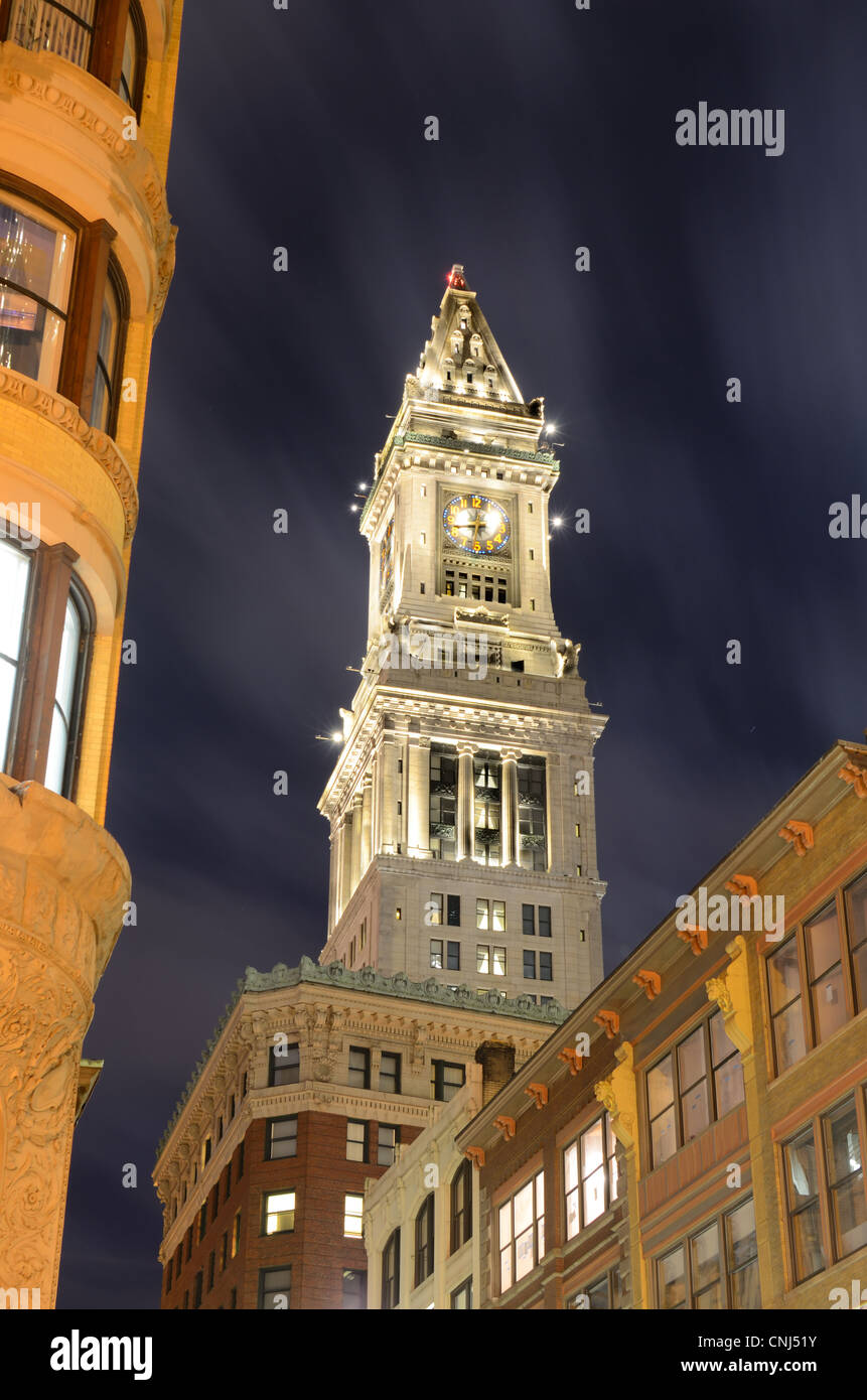 The historic Custom House Tower built 1915 in Boston, Massachusetts