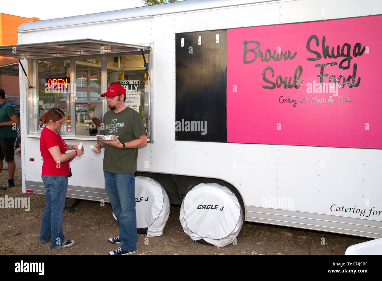 Food truck rally in Boise, Idaho, USA Stock Photo Alamy