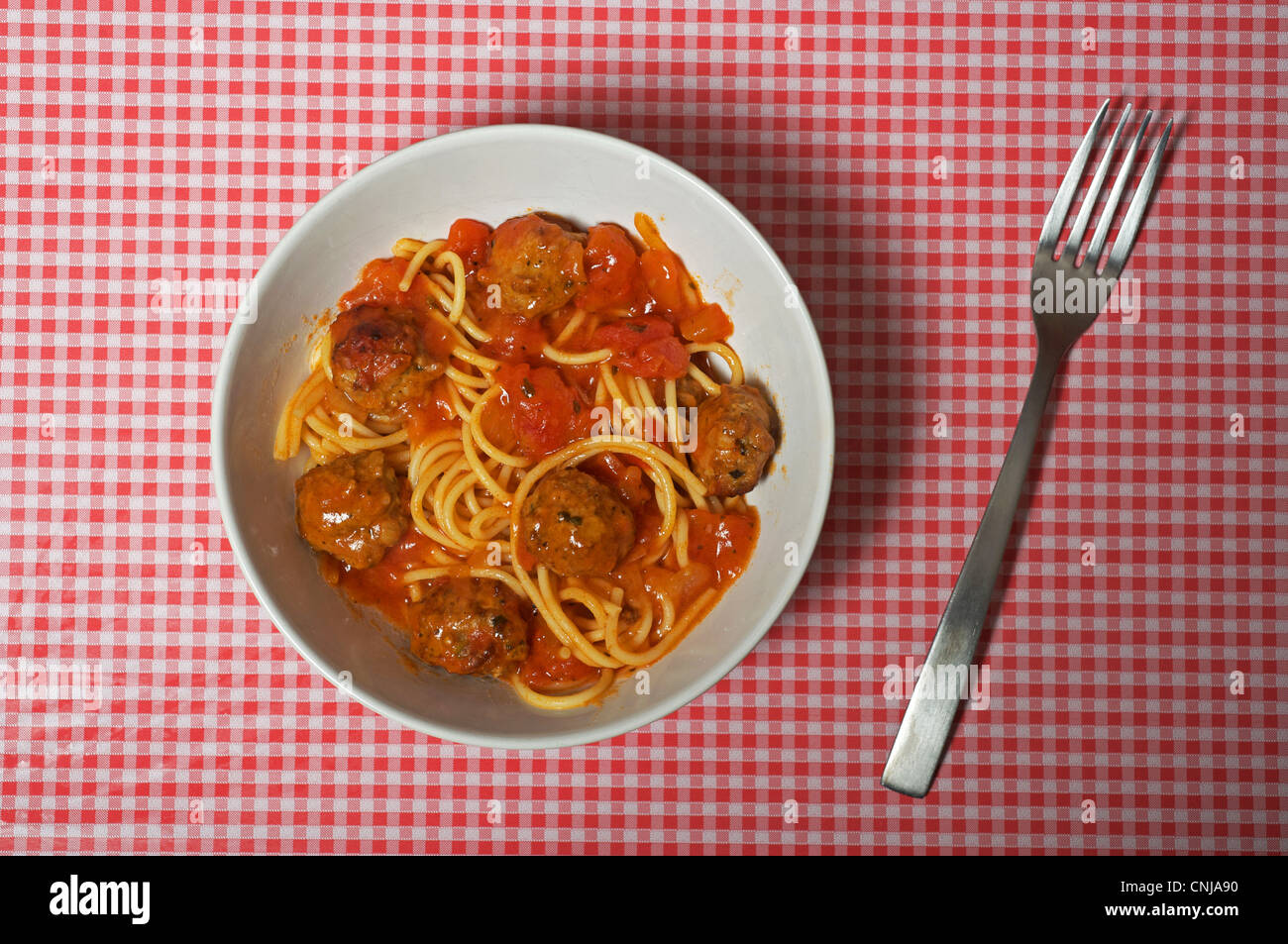 Homemade Spaghetti and spicy meatballs Stock Photo Alamy
