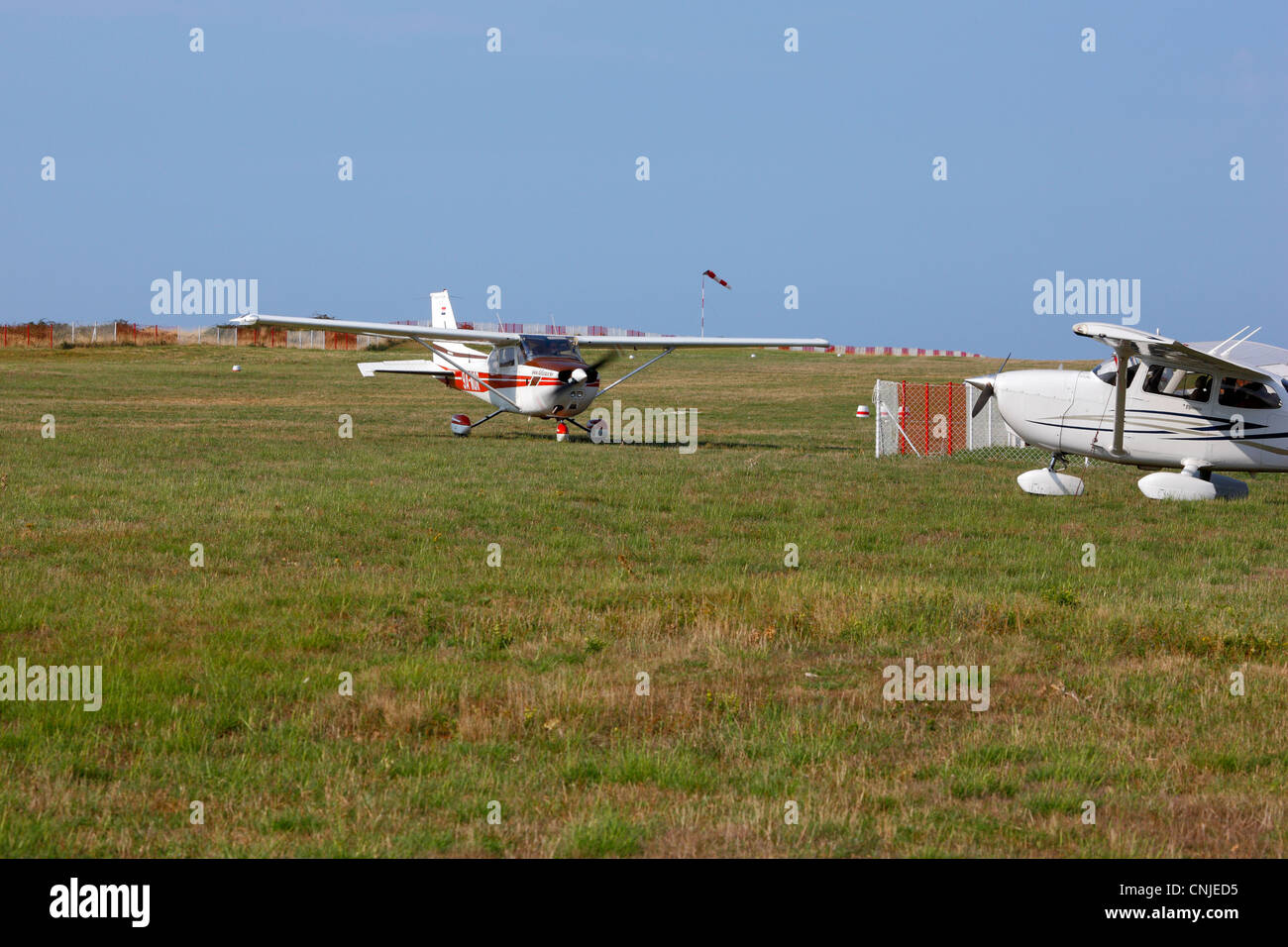 Airport on Unije island. Stock Photo