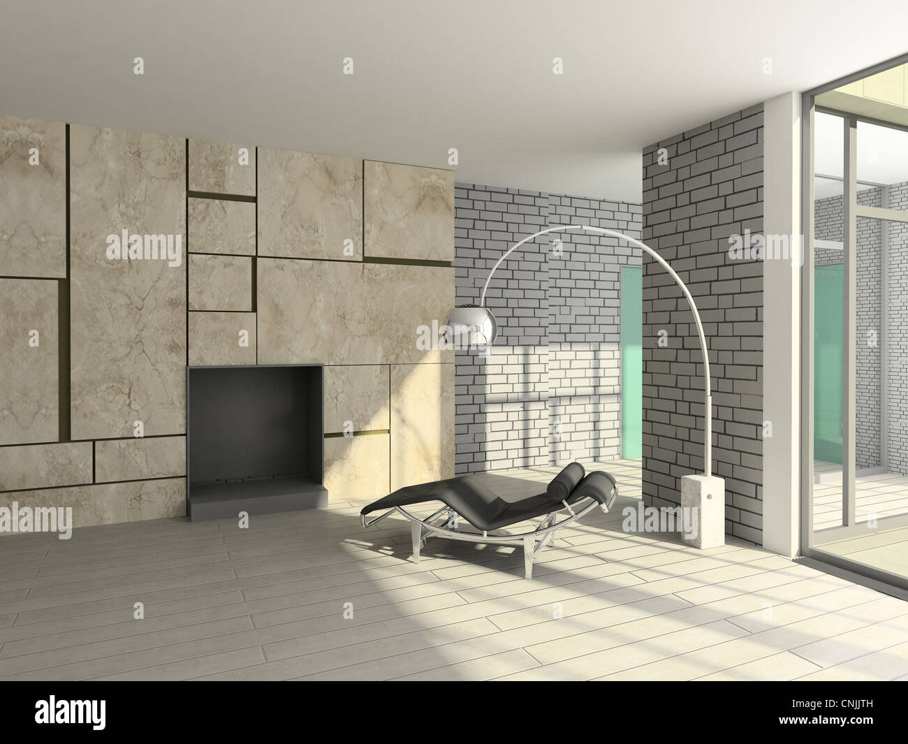 Modern design interior of livingroom. 3D render Stock Photo Alamy