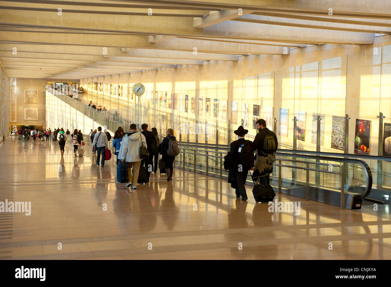 Middle East Israel International Airport Ben Gurion Arriving passengers enter the immigration