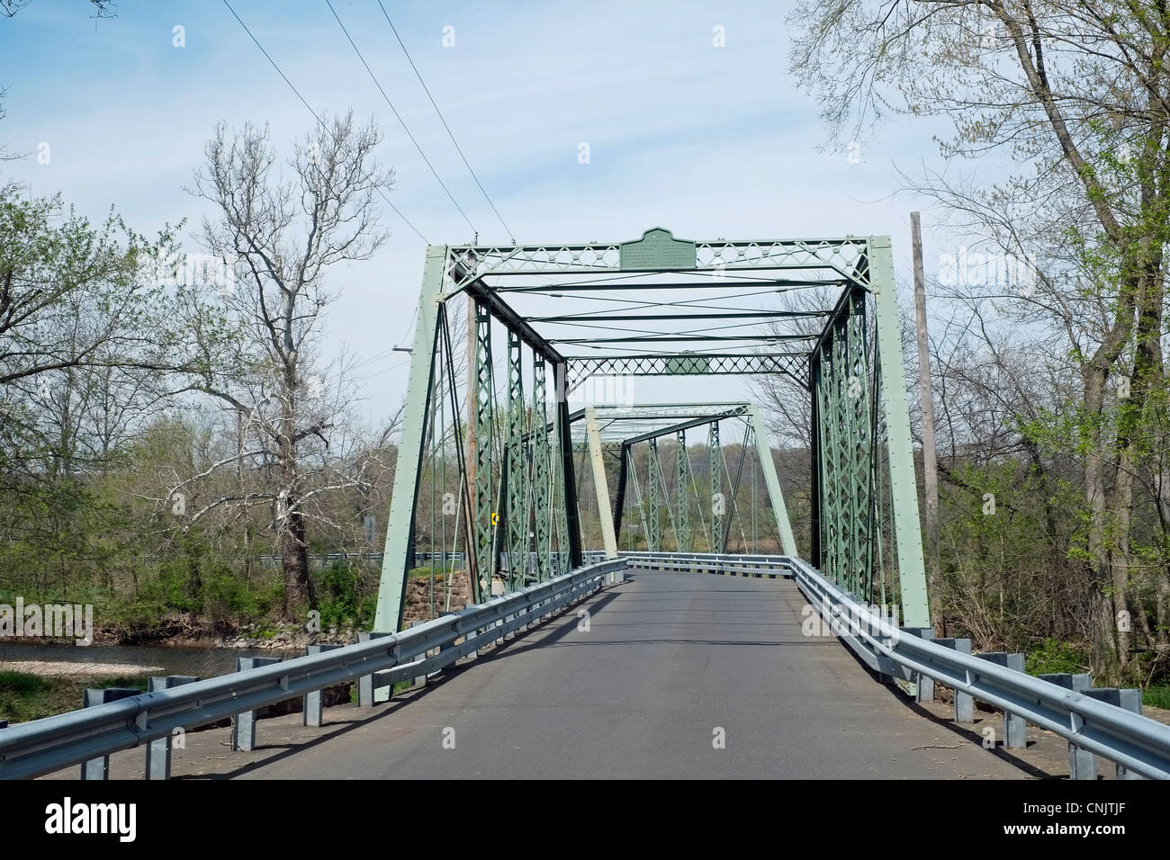 Twin bridges on a country lane. Stock Photo