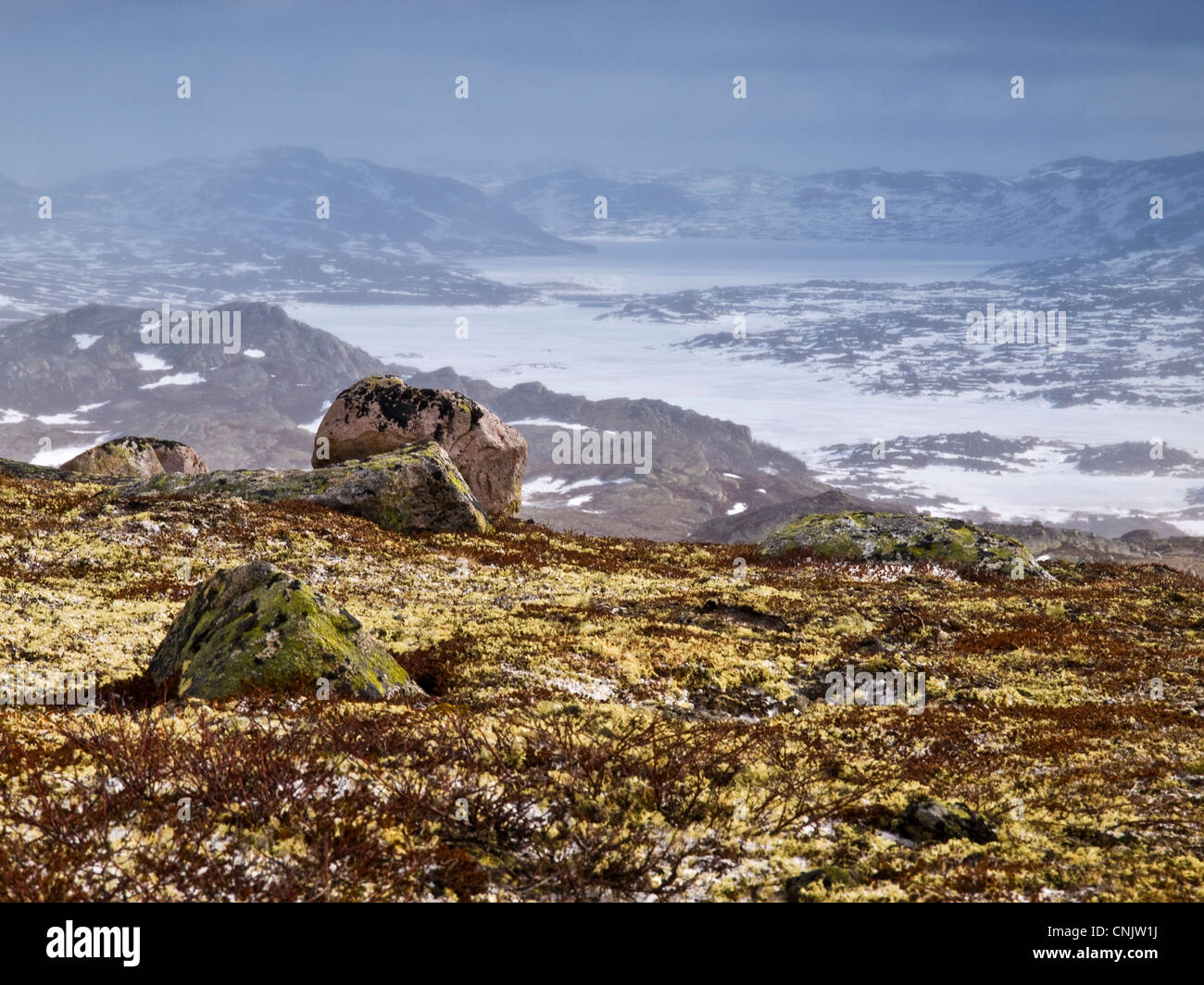 springtime on the Hardangervidda, Norway Stock Photo