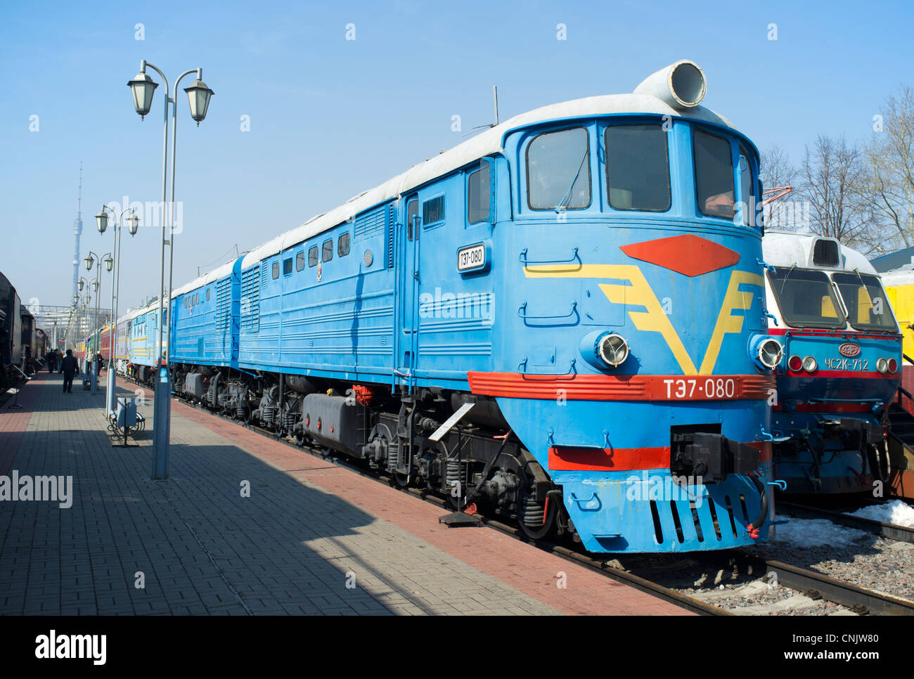 Russian diesel passenger locomotive TE7. Built in 1963 Stock Photo - Alamy