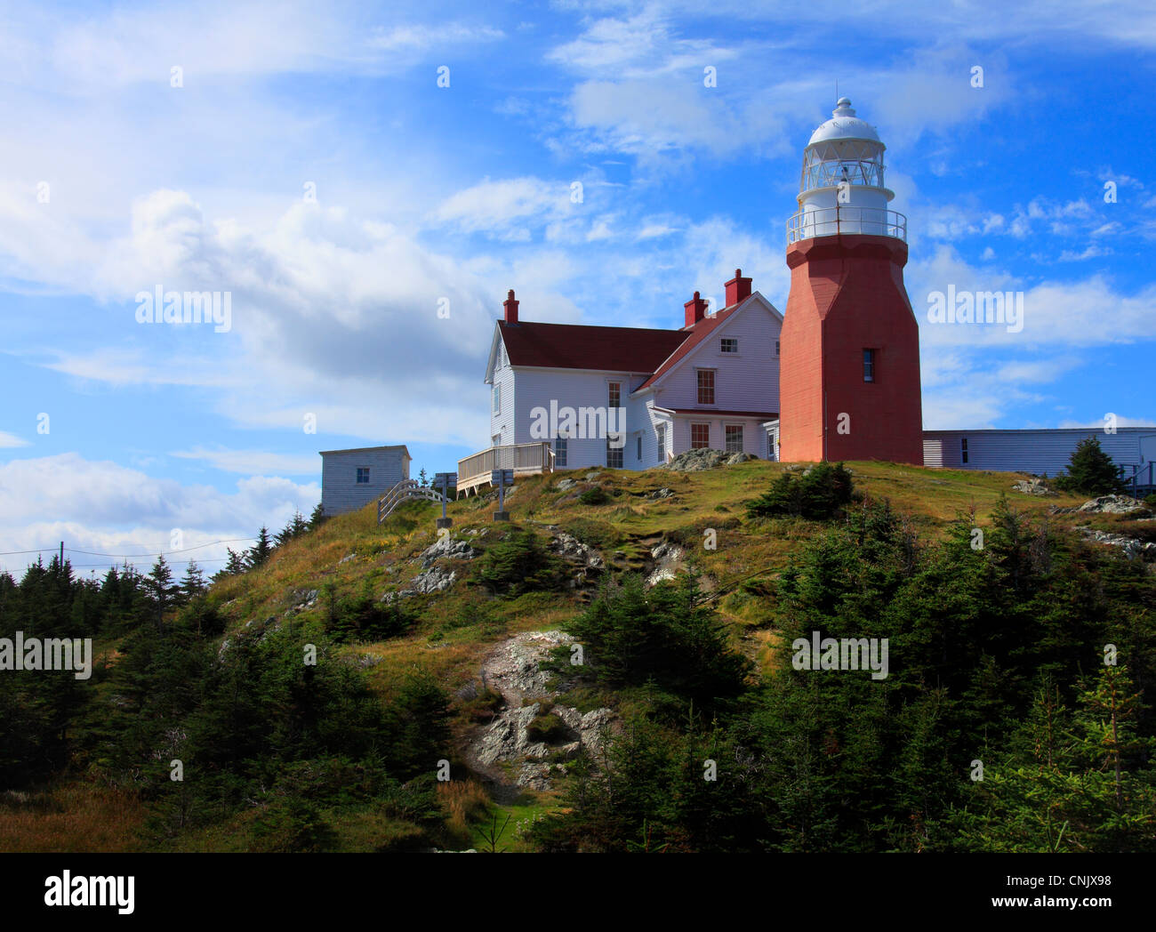 Photo of the Long Point Lighthouse, located on Devil's Cove Head, North Twillingate Island, Newfoundland, Canada Stock Photo