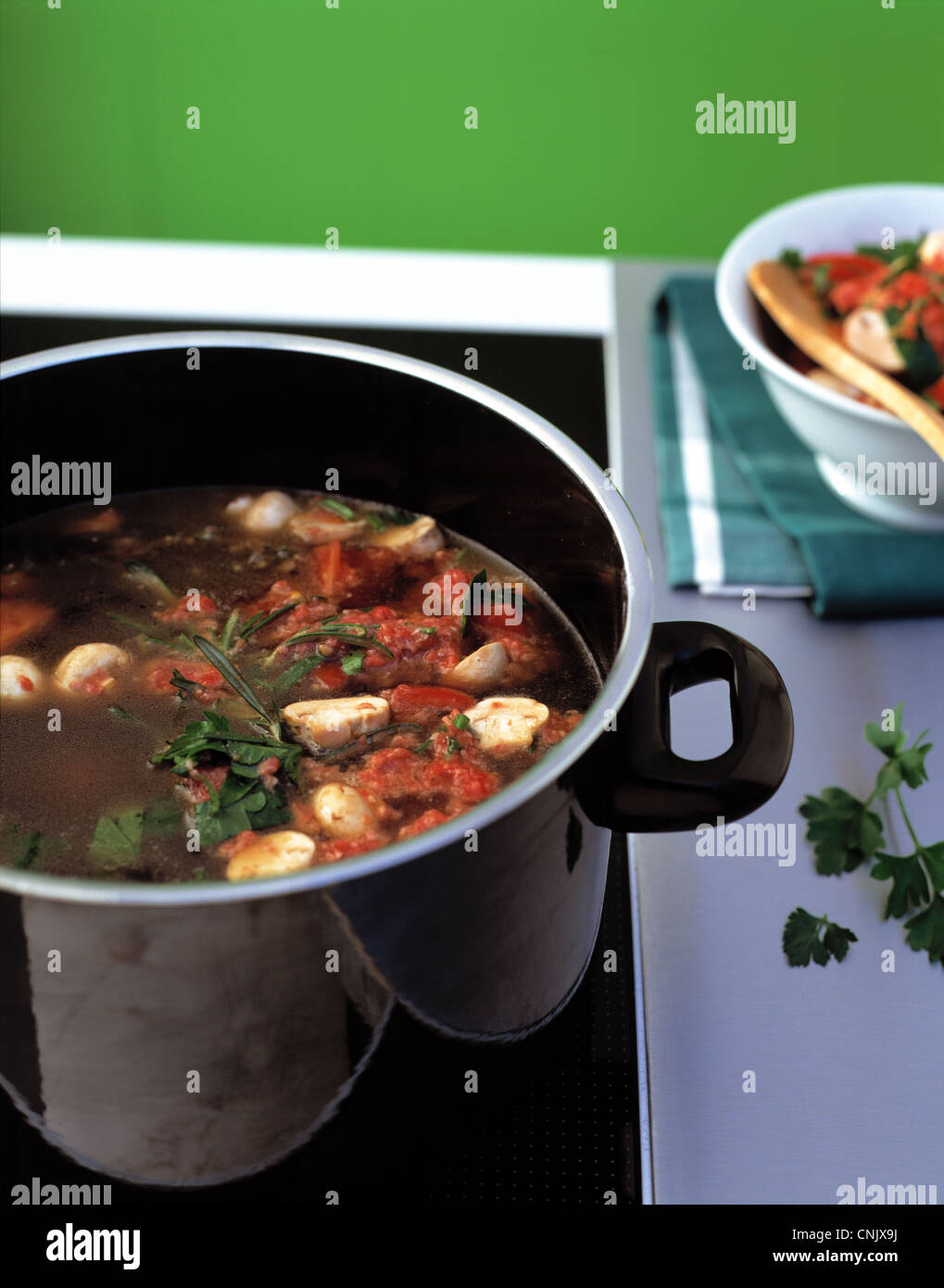 Cooking the bouillon Stock Photo Alamy