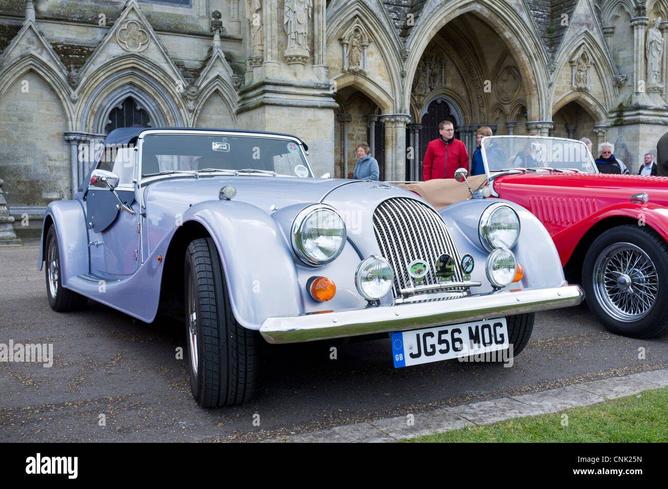 Silver Plus 4 British sports car Stock Photo Alamy