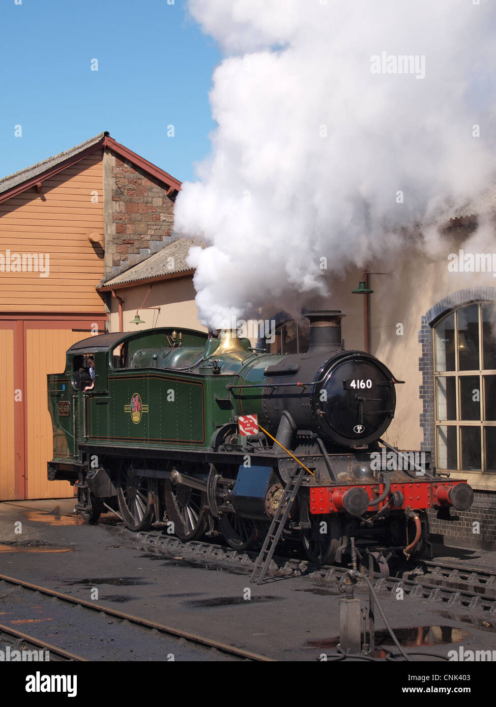 Locomotive at Minehead Station. Somerset Stock Photo