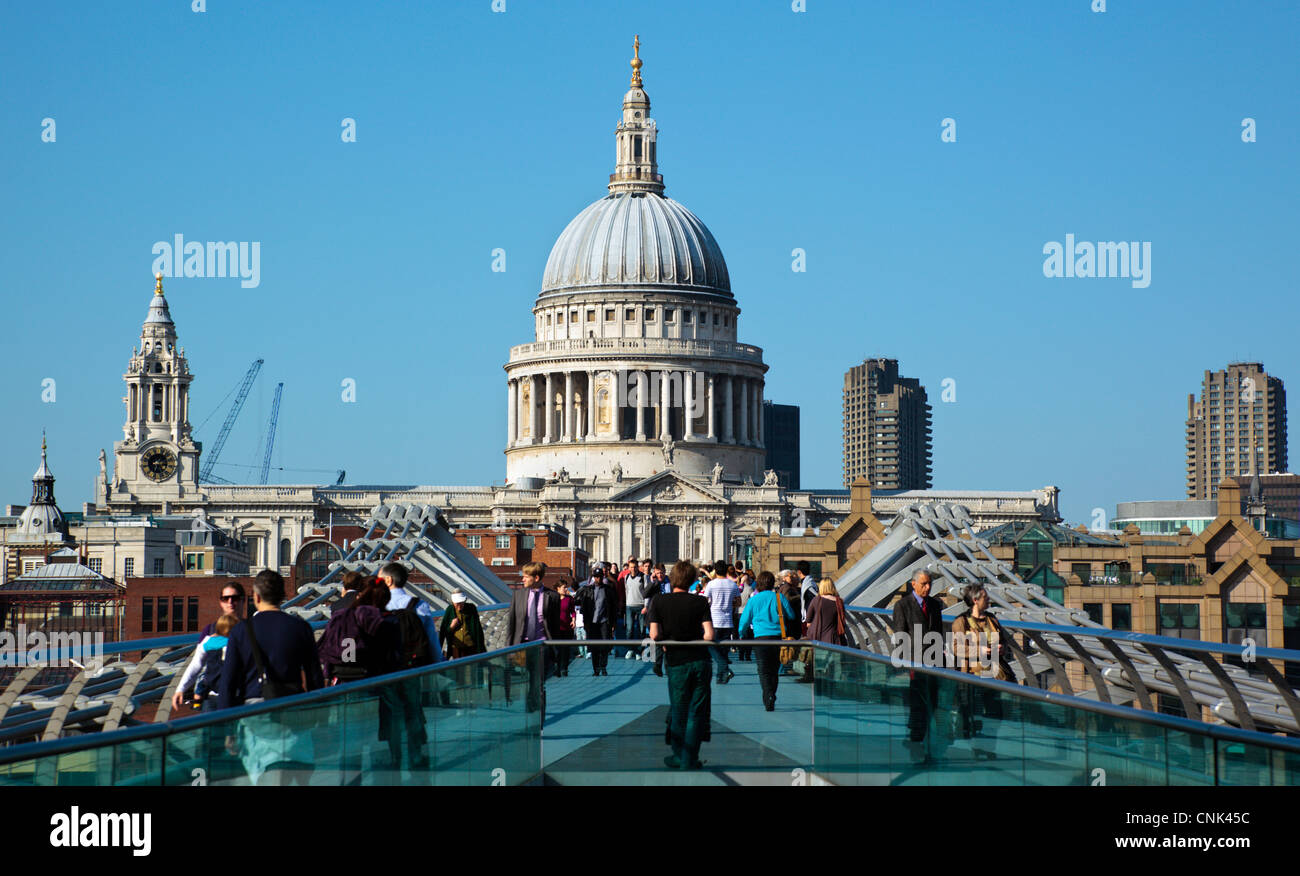 London Millennium Footbridge London England UK Stock Photo