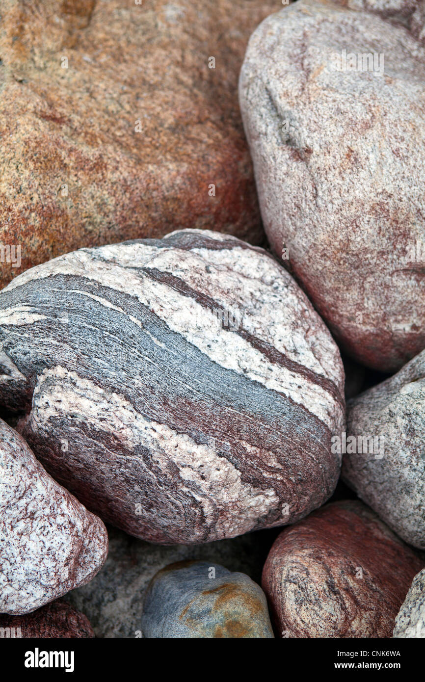 Patterned rocks on the banks of the Dudh Kosi Stock Photo - Alamy