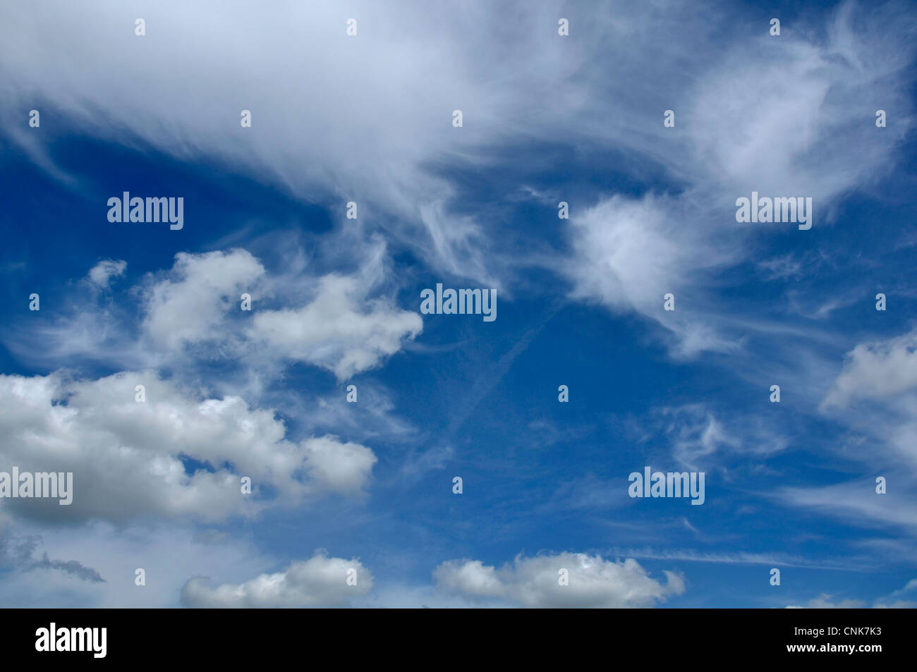 Blue sky with clouds (Cirrocumulus). Stock Photo