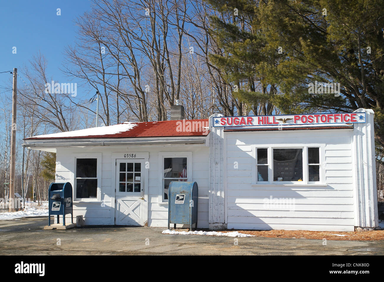 Post office in the small New Hampshire community of Sugar Hill Stock Photo